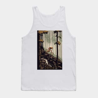 Retro Scenic Mountain Bike Poster Art: Think Outside, No Box Required! Tank Top